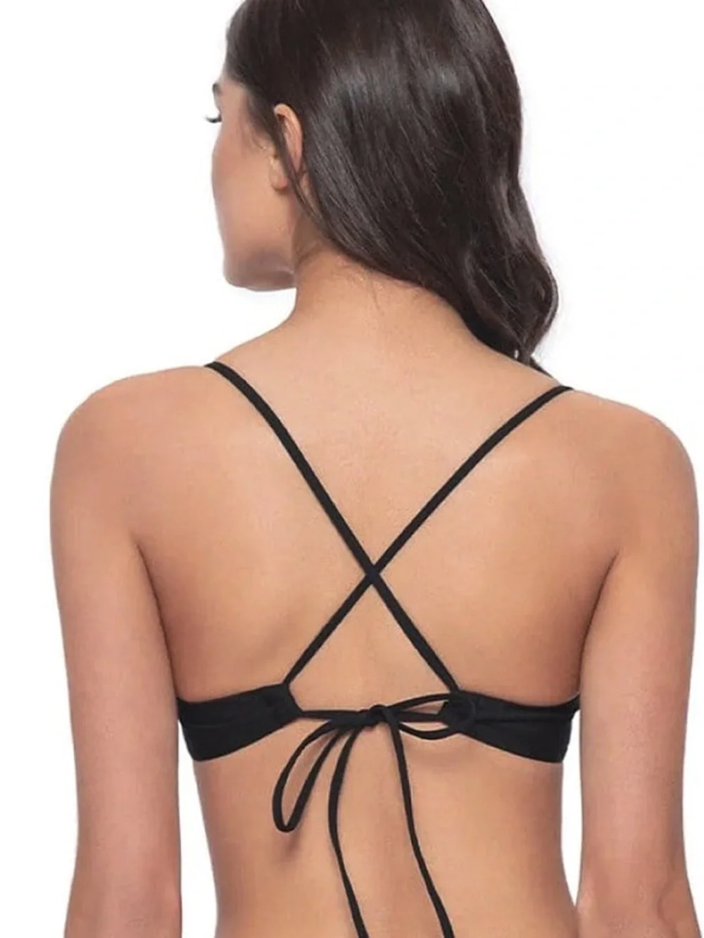 PQ swim black UNDERWIRE-BASIC RUCHED BIKINI top size M